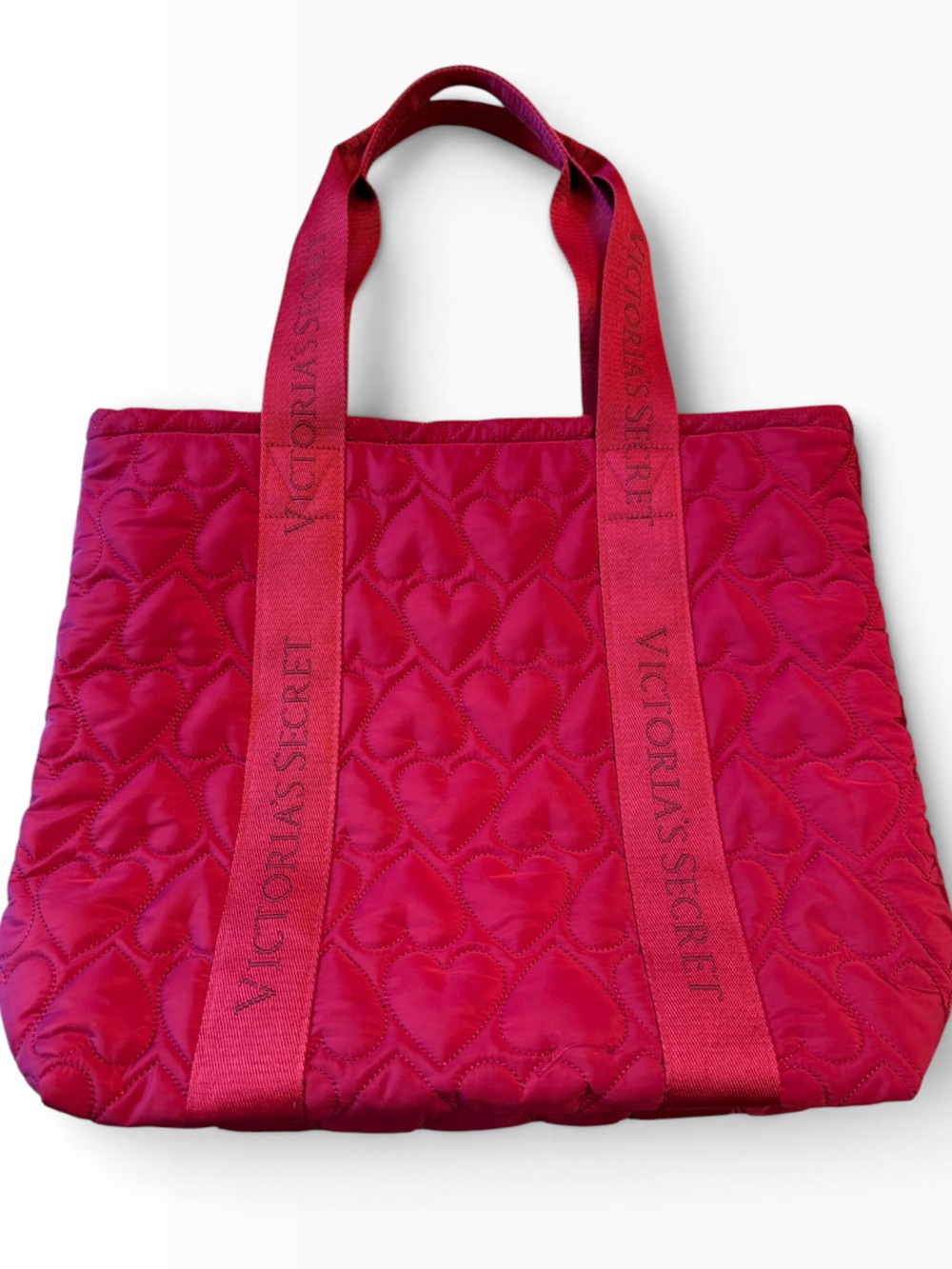 Victoria’s Secret Red Heart Quilted Tote Bag